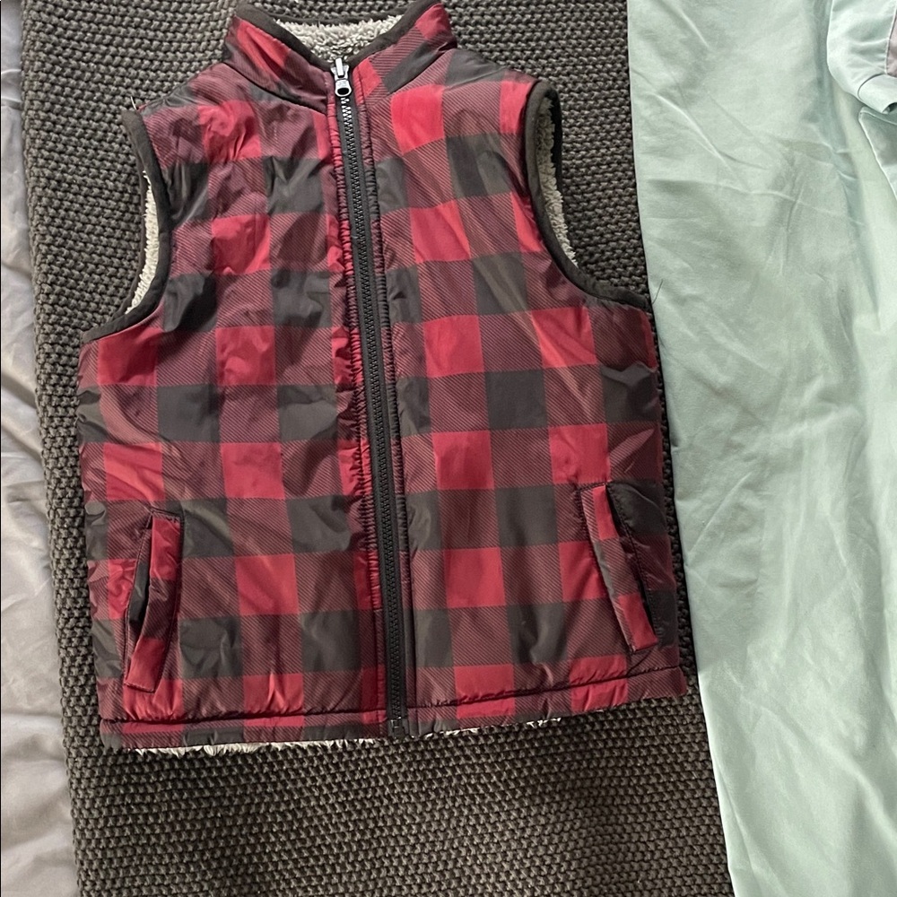 Andy & Evan Red and Black Plaid Vest